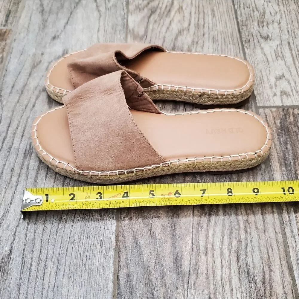 NWOT Old Navy Tan Espadrille Slides Girl's Size 6